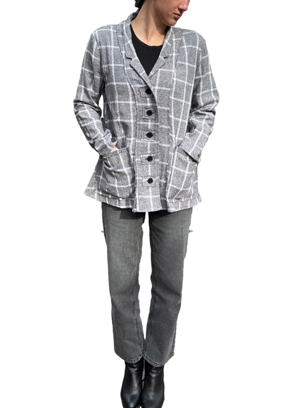 NWT Tulip Clothing Maren Jacket Cambridge Plaid Gray Size Medium